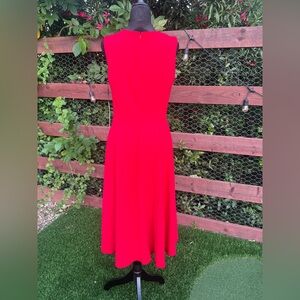 Calvin Klein Red Sleeveless Midi Dress